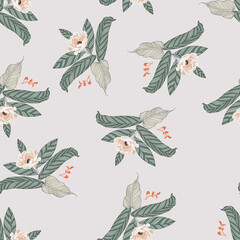 seamless  vector lives with flower design pattern on background