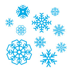 snowflake winter set vector template