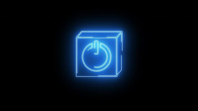 Animation of the CTRL button icon with a neon saber effect