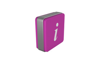 Digital png illustration of i letter on purple icon on transparent background