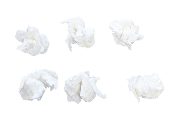 Digital png illustration of white crumpled tissue balls on transparent background