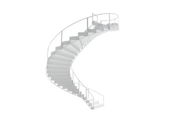 Digital png illustration of white spiral staircase on transparent background
