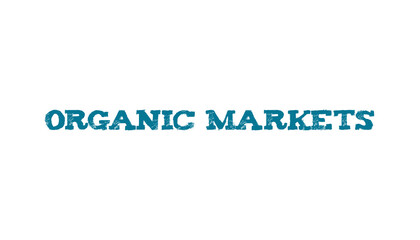 Digital png text of organic markets on transparent background