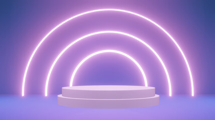stage and pink neon lights