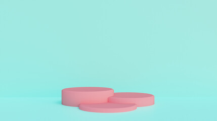 
Pink stage with bright color background