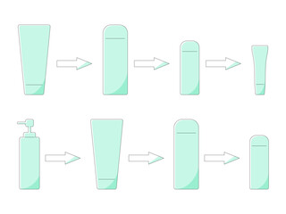 朝と夜のスキンケア手順のラインナップ説明のイラスト
