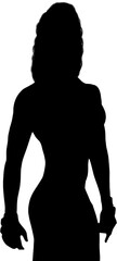 Digital png silhouette image of fit woman posing on transparent background