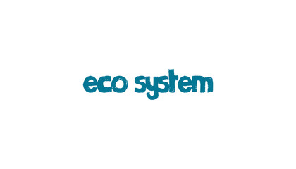Digital png illustration of eco system text on transparent background