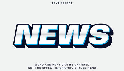 News text effect template in 3d design
