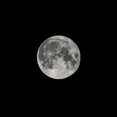 Super fool moon on black background, detailed image