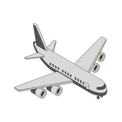airplane on a white background