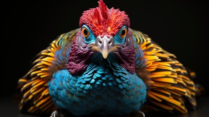 Fototapeta premium Colorful Turkey pardon on white background, Background HD For Designer