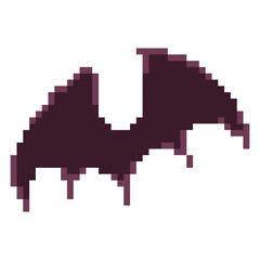 Fototapeta na wymiar Scary Bat Halloween Pixel Art