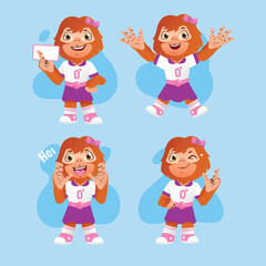 Hand drawn orang utan character collection