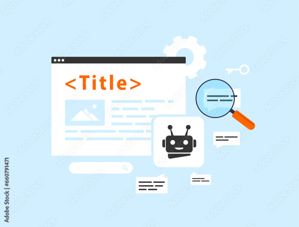Poster ai seo title generator concept. ai-powered generator for website title, headlines based on content a