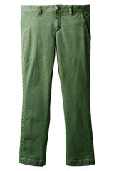 オリーブ色のチノパンツ