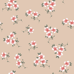 seamless vector flower design pattern on background