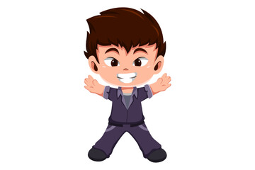 Cute Little Boy Character Illustration