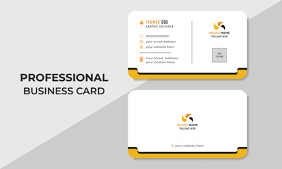 creative and modern yellow business card design template with minimal shapes