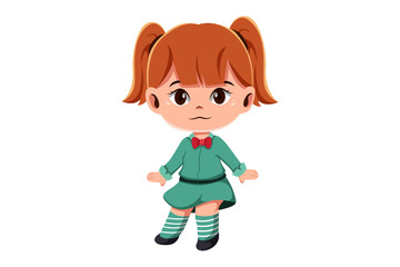 Cute Little Girl Character Illustration