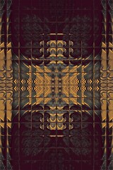 rusty copper bronze and dark textured grey metallic sci-fi design on a dark brown background art-deco style