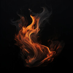 Fototapeta premium A Flickering Flame Isolated on a Black Background