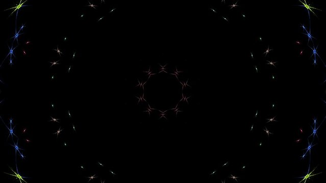 Abstract background moving stripes and flashing with shining light dots. Animation with circles	