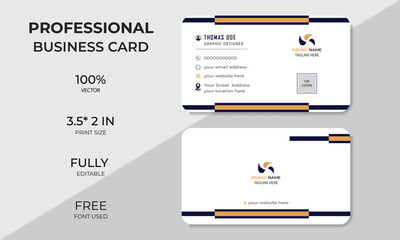 Clean minimalist business card design template