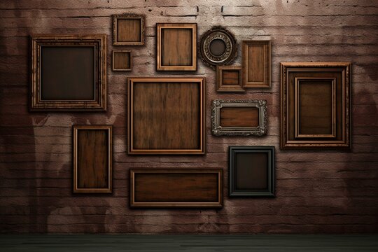 brown wall frames. Generative AI