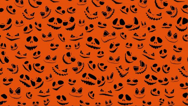 Halloween pattern or pumpkin smiles isolated on background. Halloween background