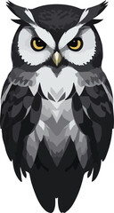 Owl vector business icon logo clipart cartoon character illustration. Owl Mascot for Success