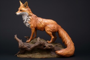 Auburn fox. Generative AI - obrazy, fototapety, plakaty