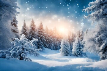 Fototapeta na wymiar Wonderful winter background with snow. Winter holidays and Christmas concept