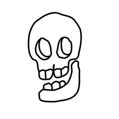 skull head of STEM day hand drawn Icon