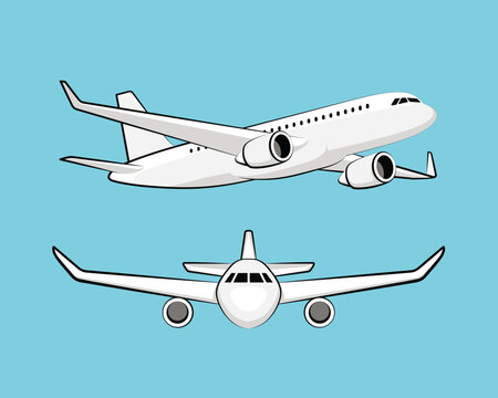 airplane plane aircraft air travel jet fly flight vector transportation illustration sky transport airport aviation flying airline