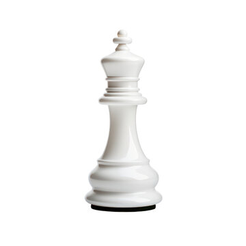 White queen chess piece. Isolated on transparent background. 