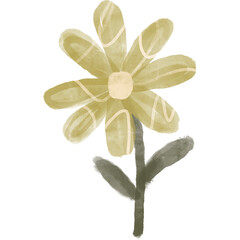 Watercolor green flower
