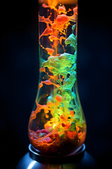 close up of colourful lava lamp