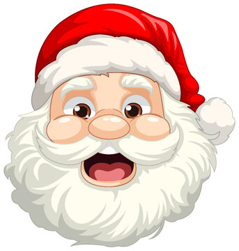 Smiley Santa Claus Cartoon Face Illustration