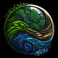 logo environmentalism very dark blue and green 