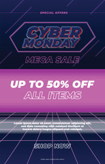 poster design of cyber monday sale post 