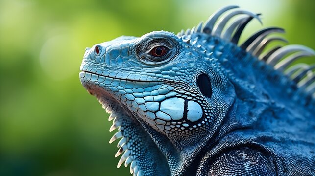 closeup blue iguana lizard green background selling insurance profile pink color beautifully infected author unusually attractive silver imperious size