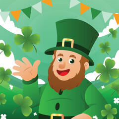 saint patrick day illustration of leprechaun