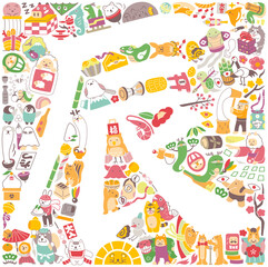 2024　年賀状素材　干支　辰　文字イラスト