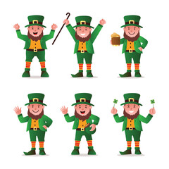 leprechaun character set of st patricks day 