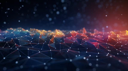 Fotobehang digital blockchain connection background, data global transform in the future technology © Slowlifetrader