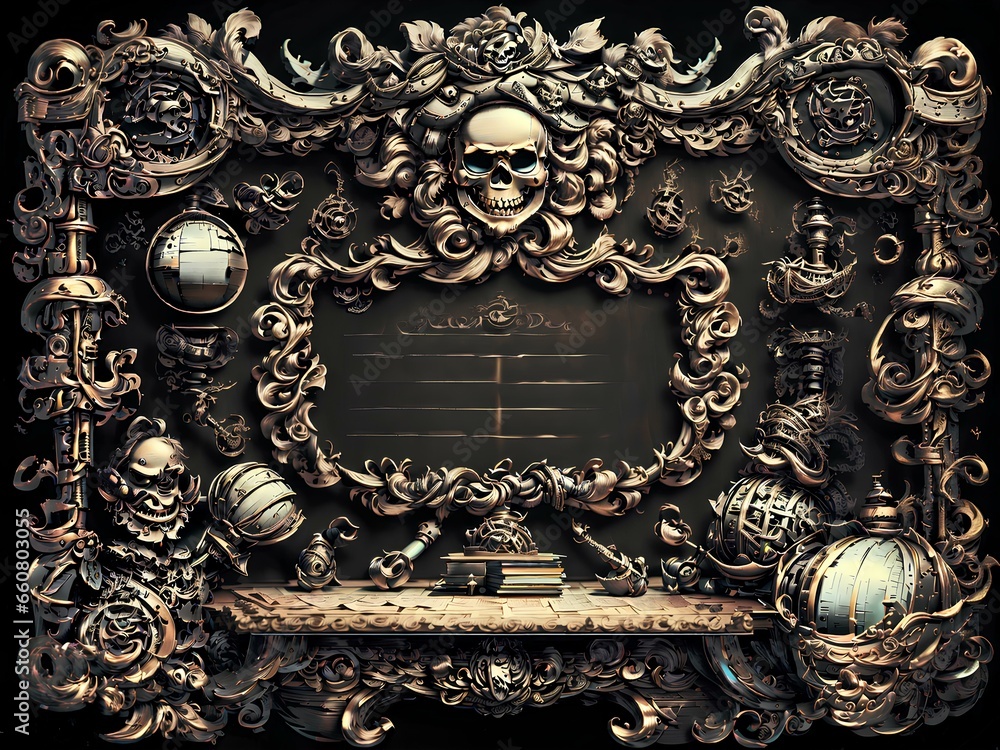 Poster abstract background pirates frame with attractive light and details