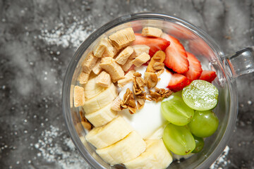 Fruit yogurt in a cup