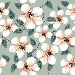 seamless vector flower design pattern on  background