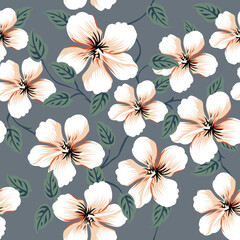 seamless vector flower design pattern on  background